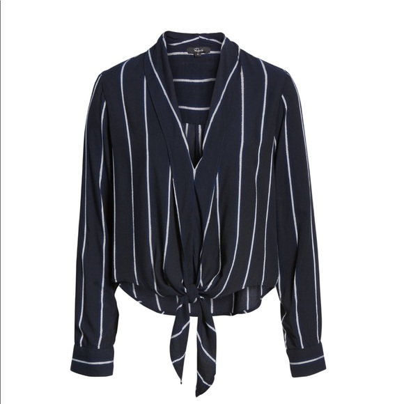 Rails Ava navy front tie blouse top - Picture 4 of 8